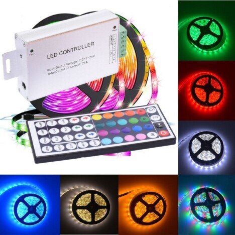 CONTROLER METAL LED RGB 44 TASTE, 12-24V / 24A