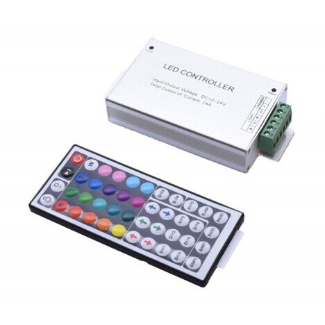 CONTROLER METAL LED RGB 44 TASTE, 12-24V / 24A